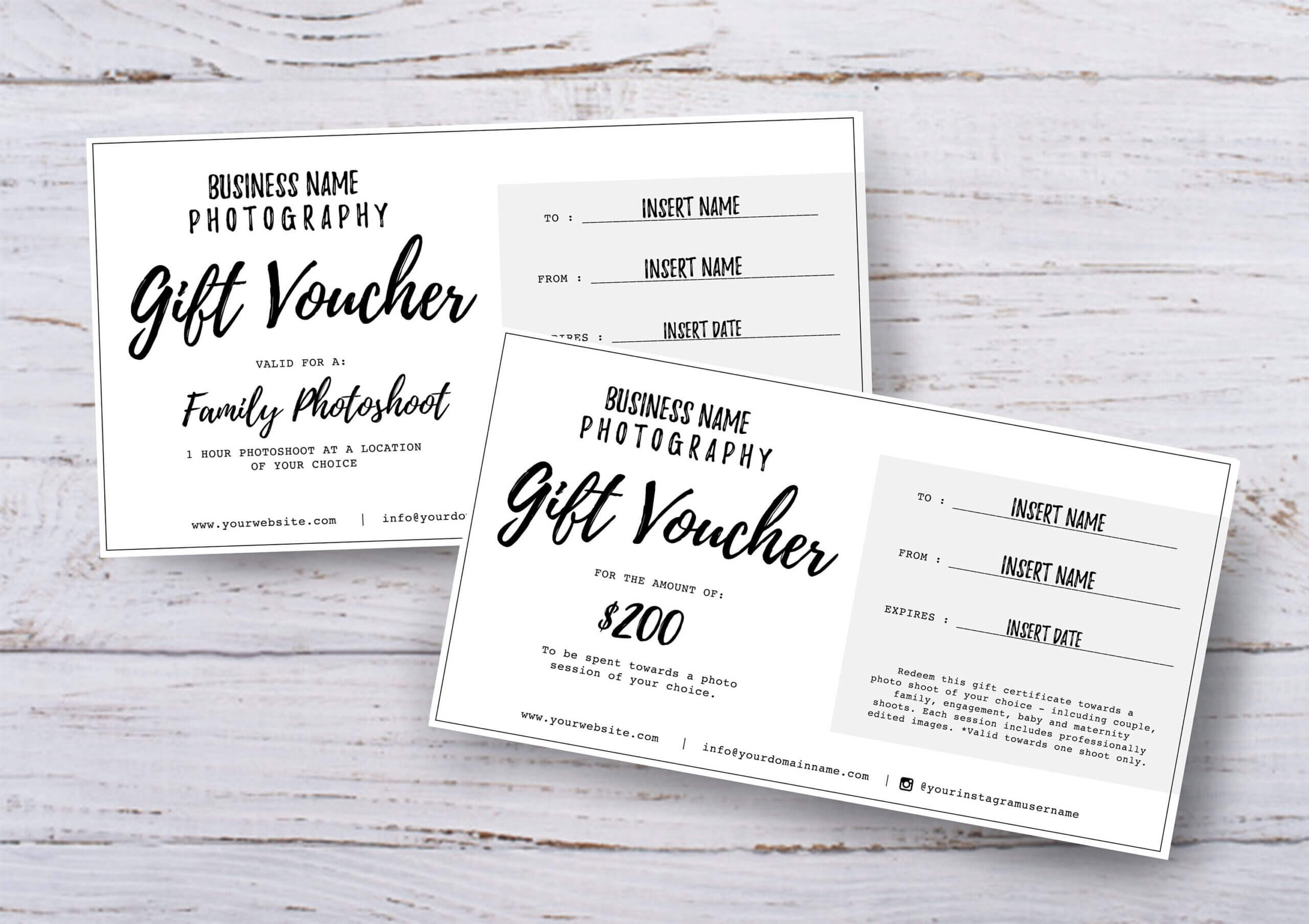 Photography Gift Voucher Certificate Template Psd For Photoshop X 2 Intended For Photoshoot Gift Certificate Template