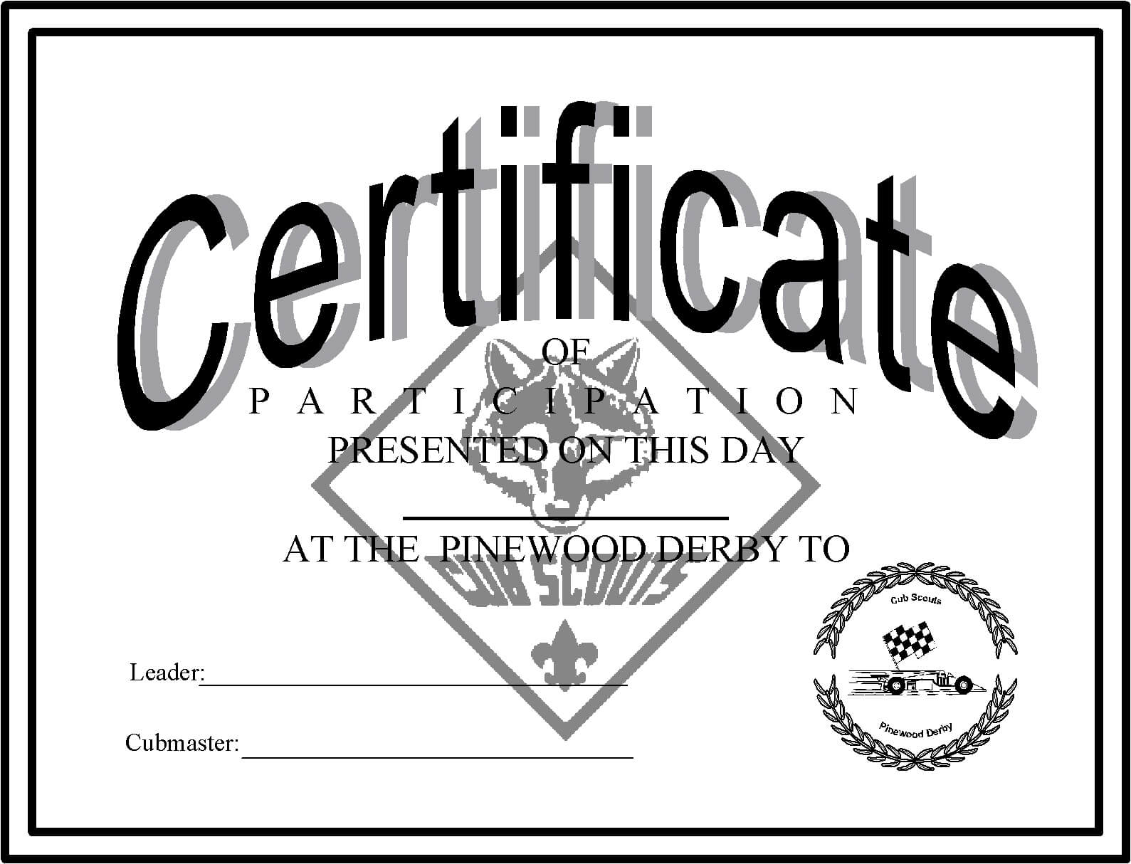 Pinewood Derby Certificates – The Idea Door Regarding Pinewood Derby Certificate Template