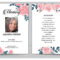 Pink Flower Funeral Prayer Card Template with Prayer Card Template For Word