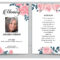 Pink Flower Funeral Prayer Card Template Within Memorial Card Template Word