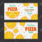 Pizza Flyer Vector Template. Two Pizza Banners. Gift Voucher For Pizza Gift Certificate Template
