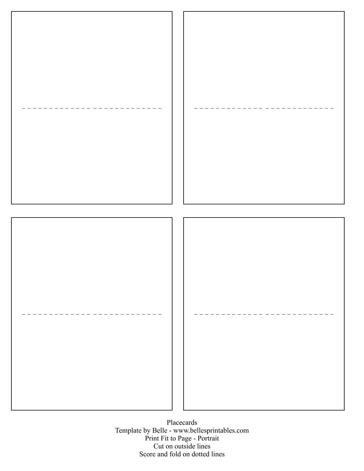 Fold Over Place Card Template Professional Template Ideas