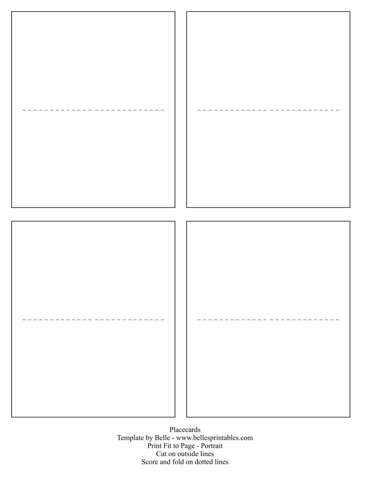 Place Cards Word Template