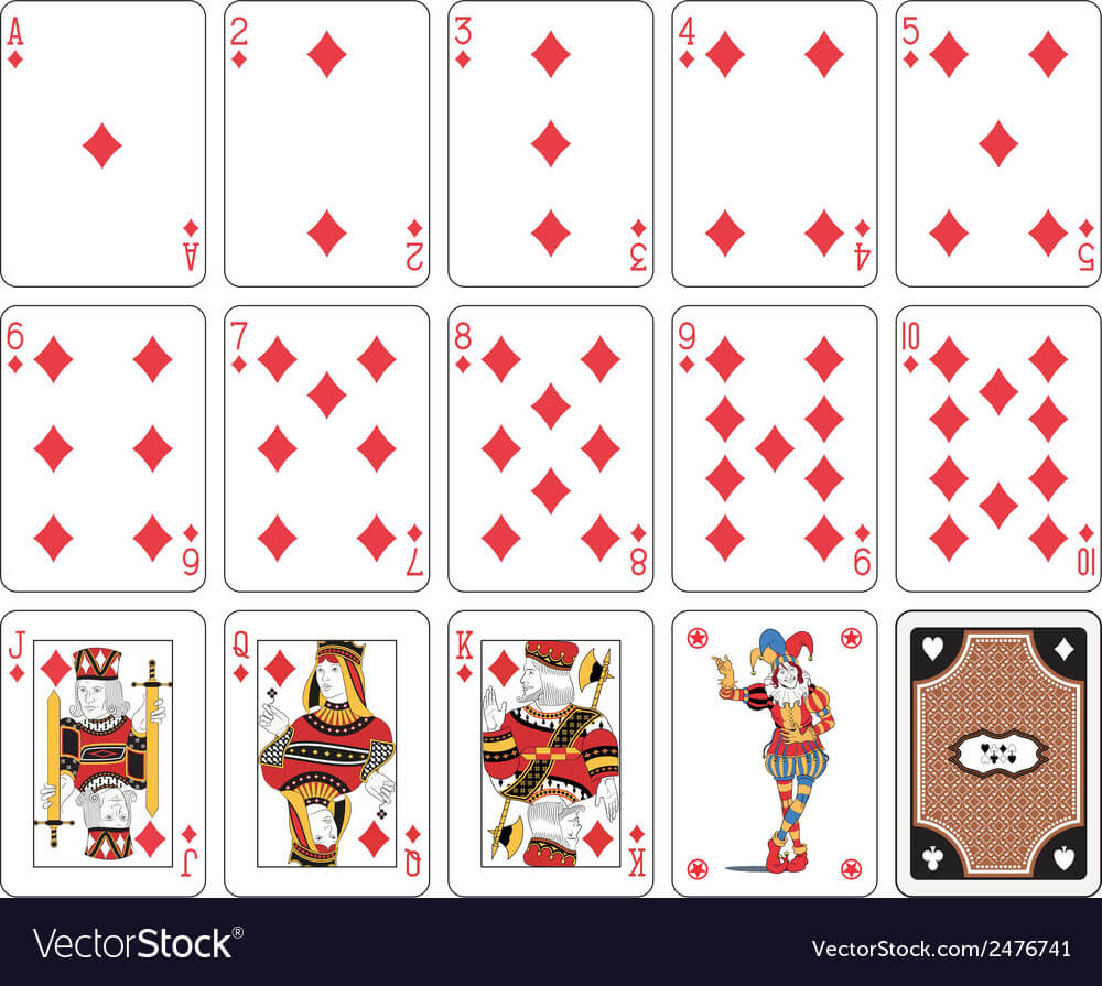 Playing Cards Diamond Suit Joker In Playing Card Template Illustrator