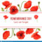 Poppy Red Flowers Card Template With Copy Space On Stripe With Remembrance Cards Template Free