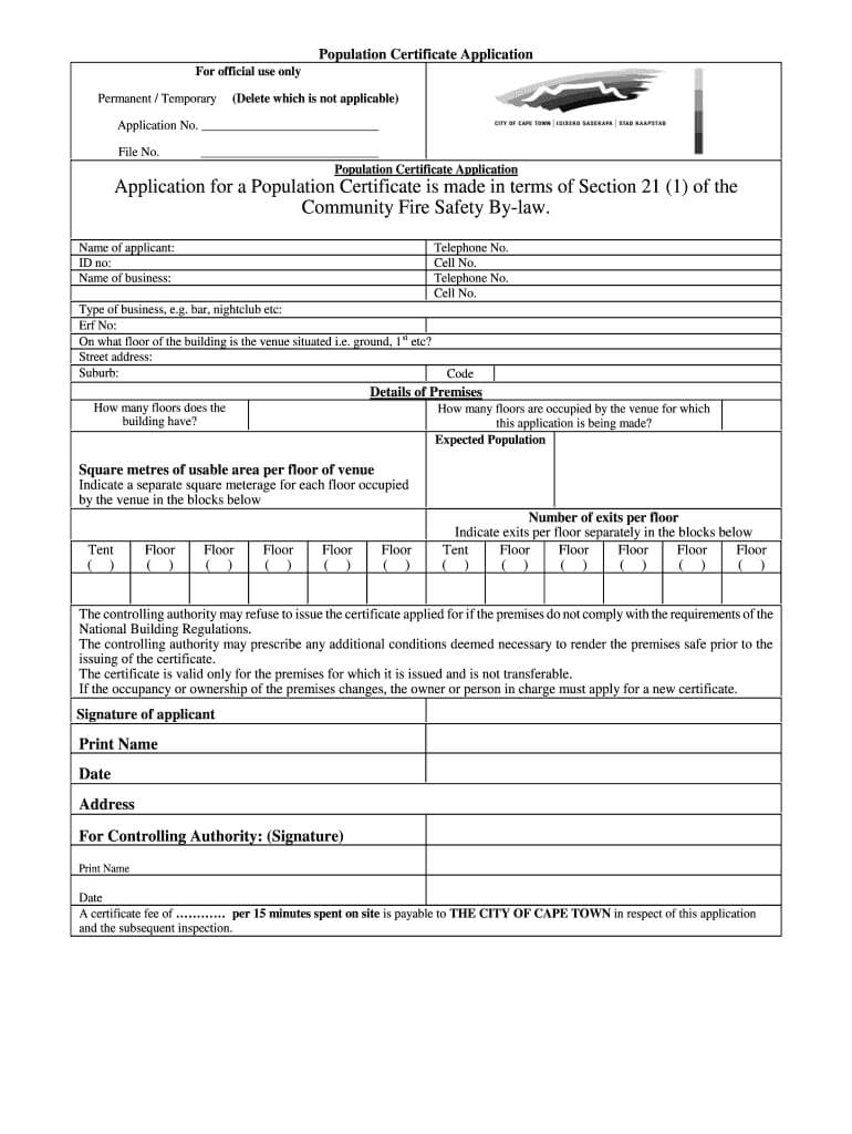 Population Certificate – Fill Out And Sign Printable Pdf Template | Signnow For Certificate Of Inspection Template