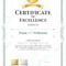 Portrait Certificate Of Excellence Template With Award Ribbon.. In Award Of Excellence Certificate Template