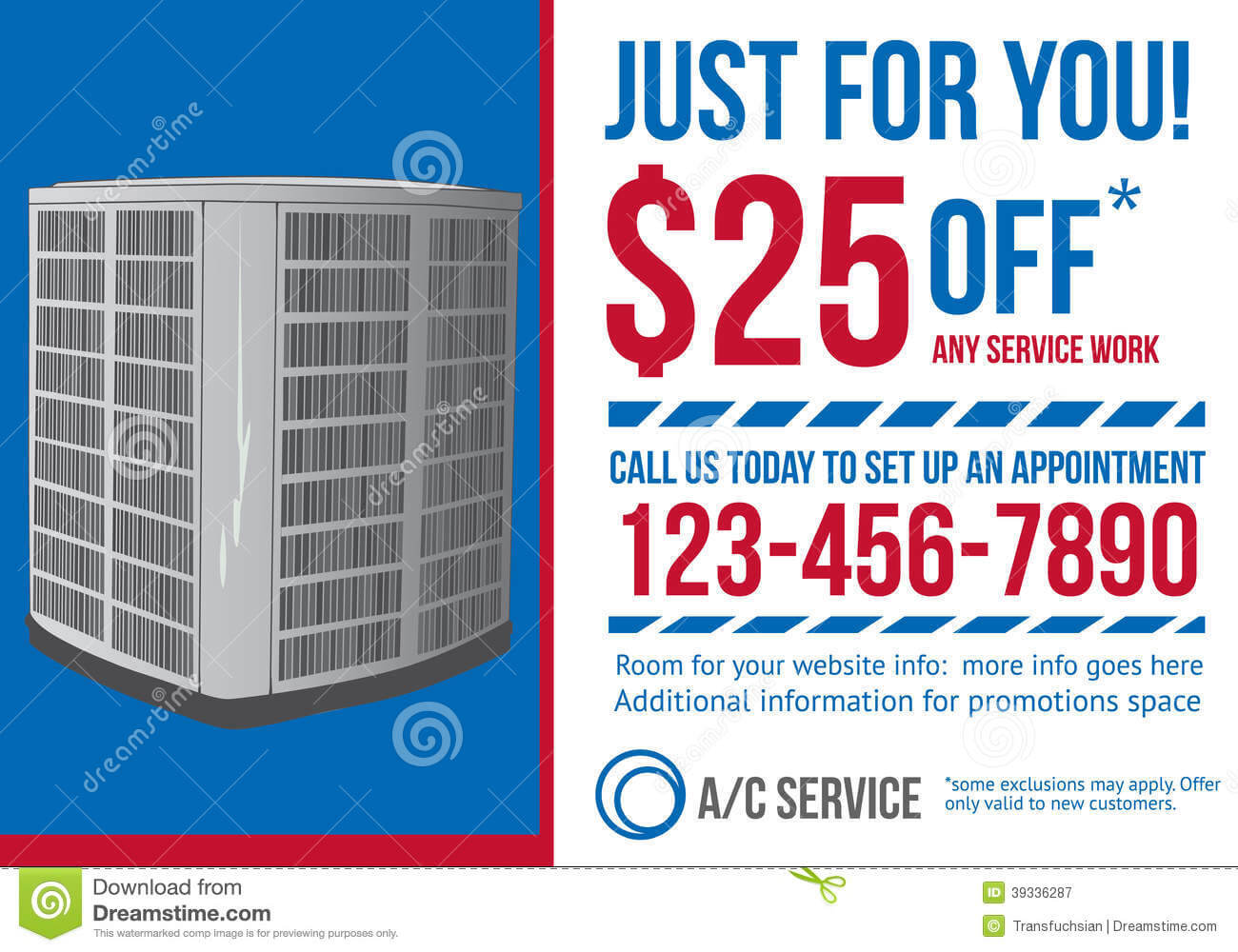 Postcard Advertisement Template For Hvac Company Stock Intended For Hvac Business Card Template