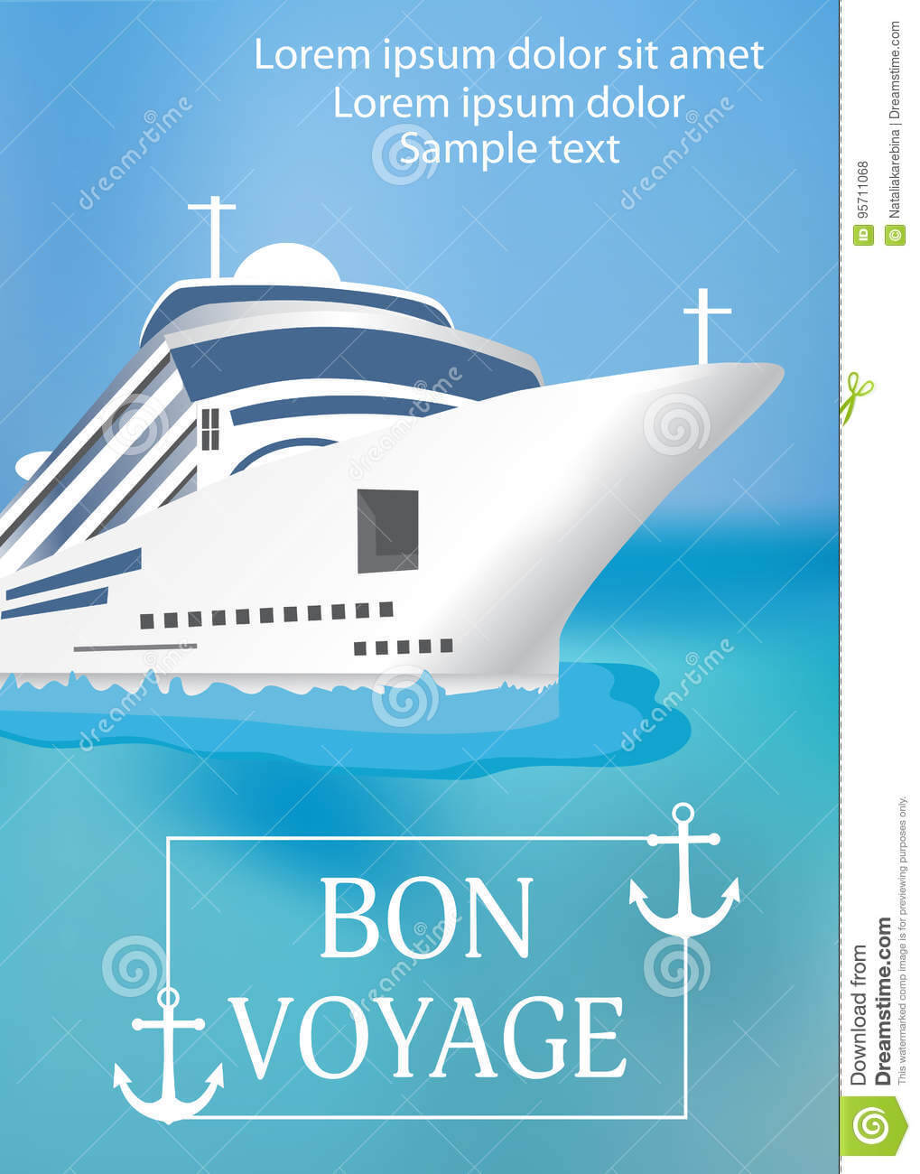 Poster Template Cruise Ship With «Bon Voyage» Headline Within Bon Voyage Card Template