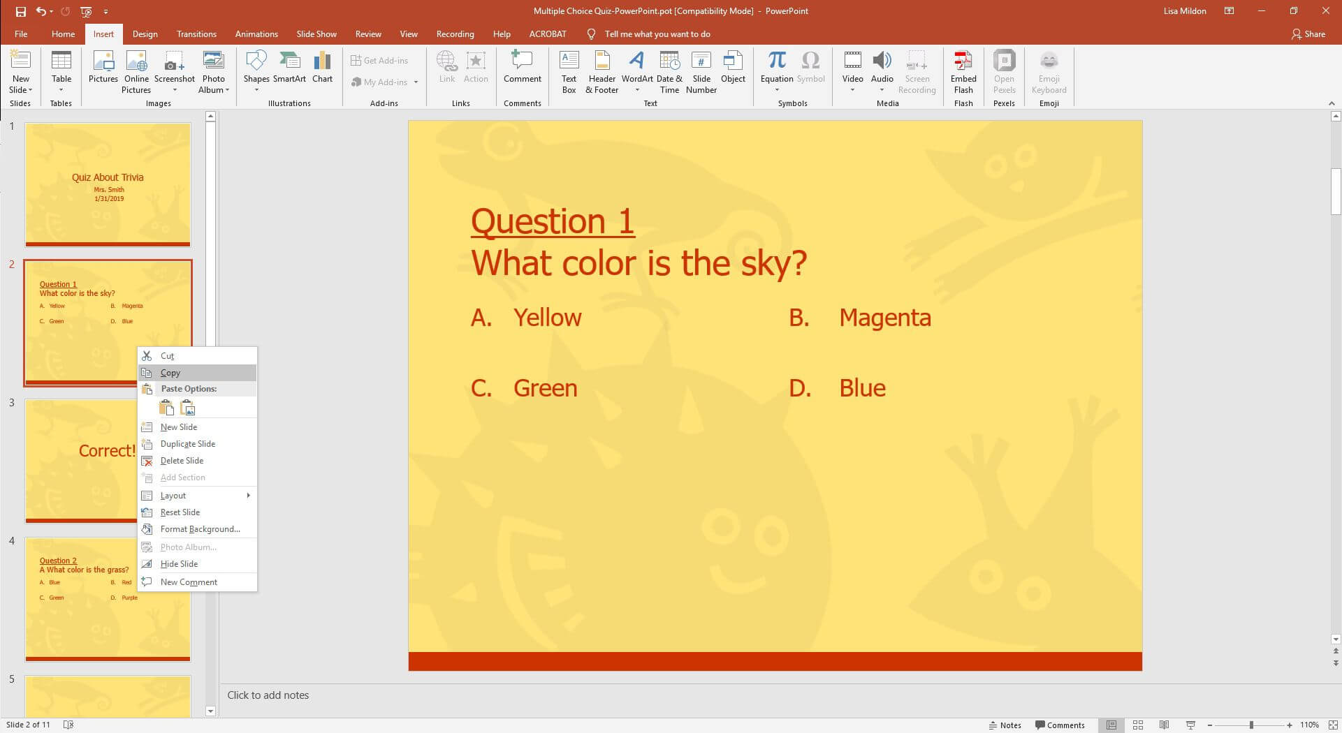Powerpoint Template For A Multiple Choice Quiz With Powerpoint Quiz Template Free Download