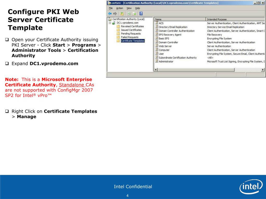 Ppt – Configure Pki Web Server Certificates For Each Within Domain Controller Certificate Template