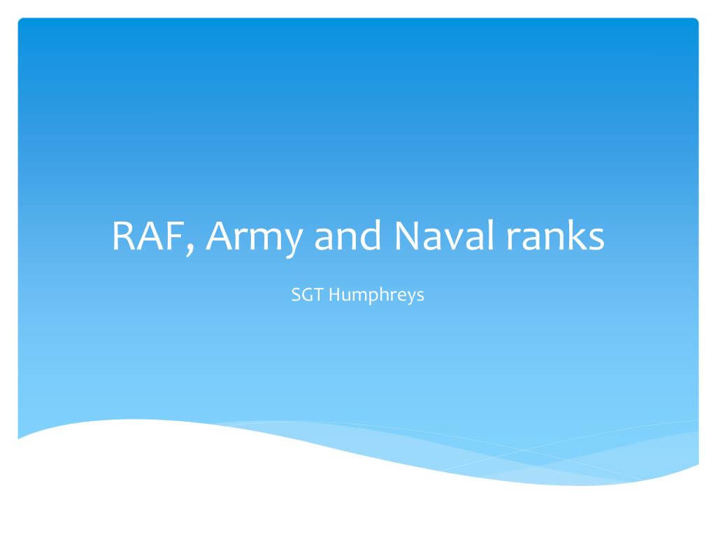Ppt - Raf, Army And Naval Ranks Powerpoint Presentation With Regard To Raf Powerpoint Template