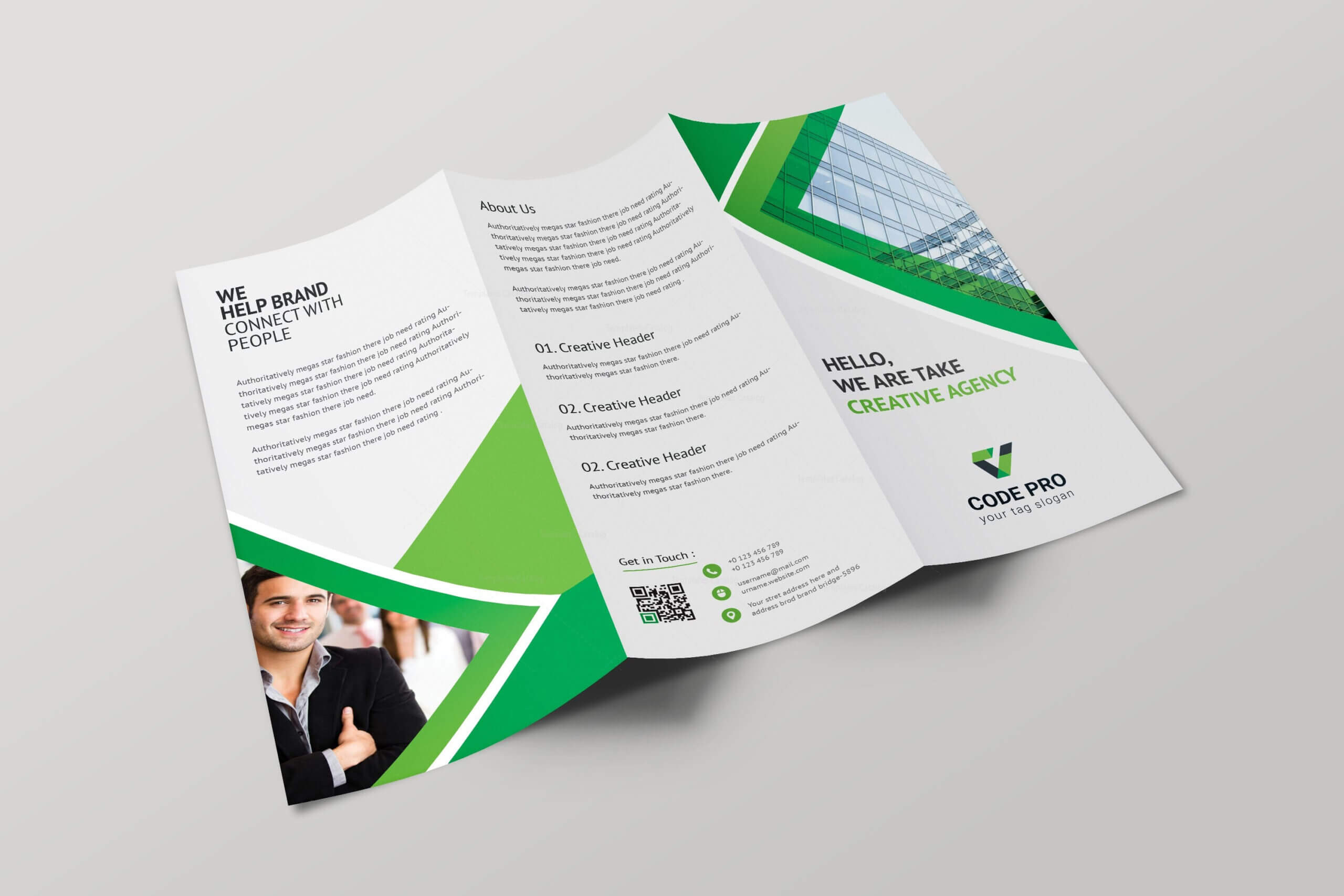 Prague Professional Tri Fold Brochure Design Template 001696 Regarding Professional Brochure Design Templates