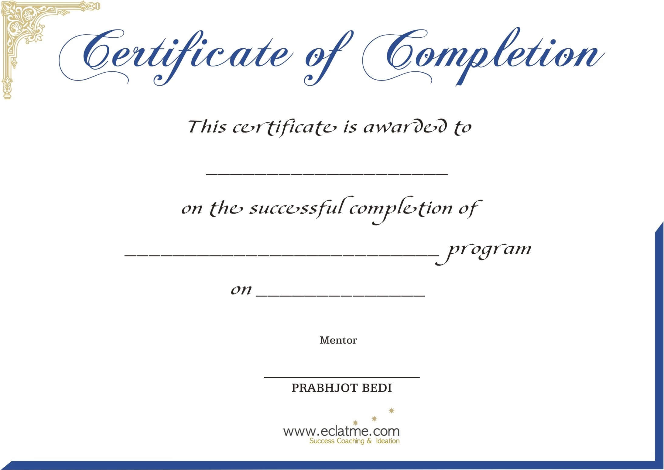 Premium Blank Certificate Of Completion Flyers : V M D For Premarital Counseling Certificate Of Completion Template