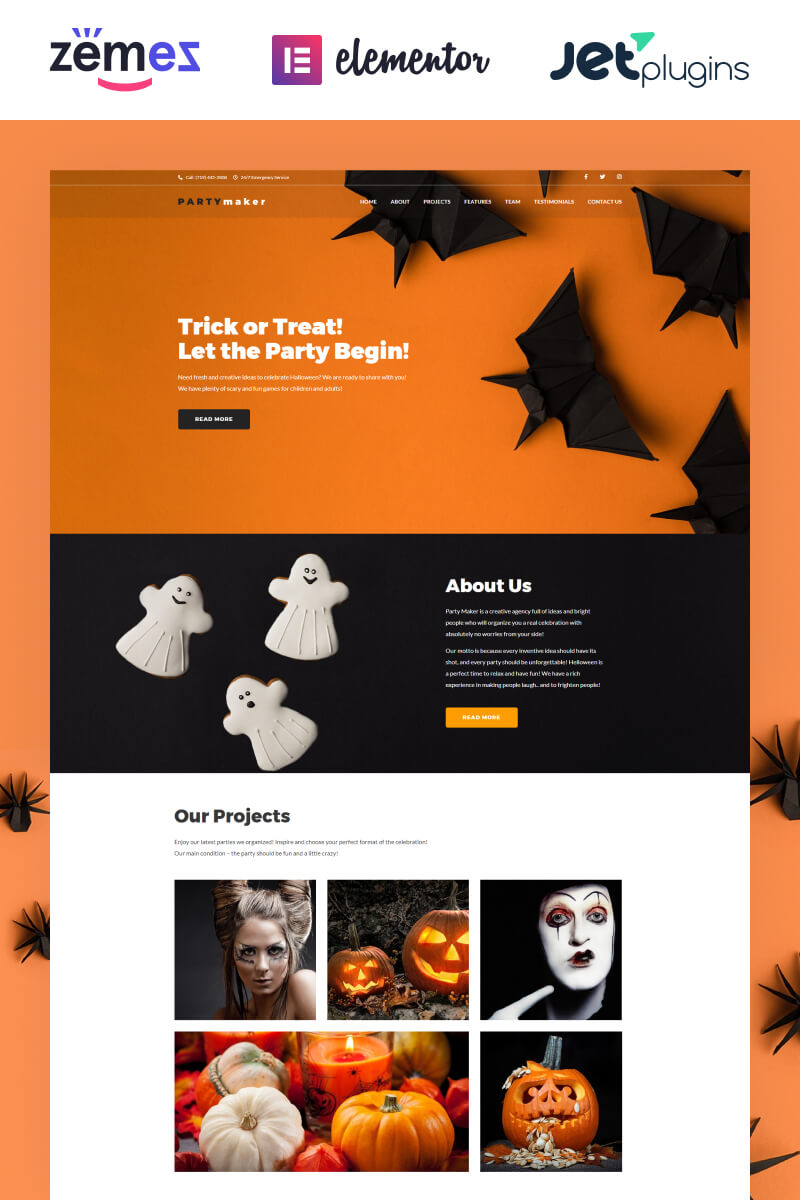 Premium Halloween WordPress Themes 2020 | Templatemonster In Halloween Costume Certificate Template