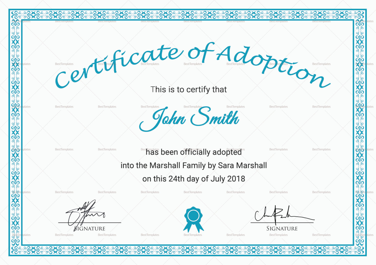 Printable Adoption Certificate Template Within Blank Adoption