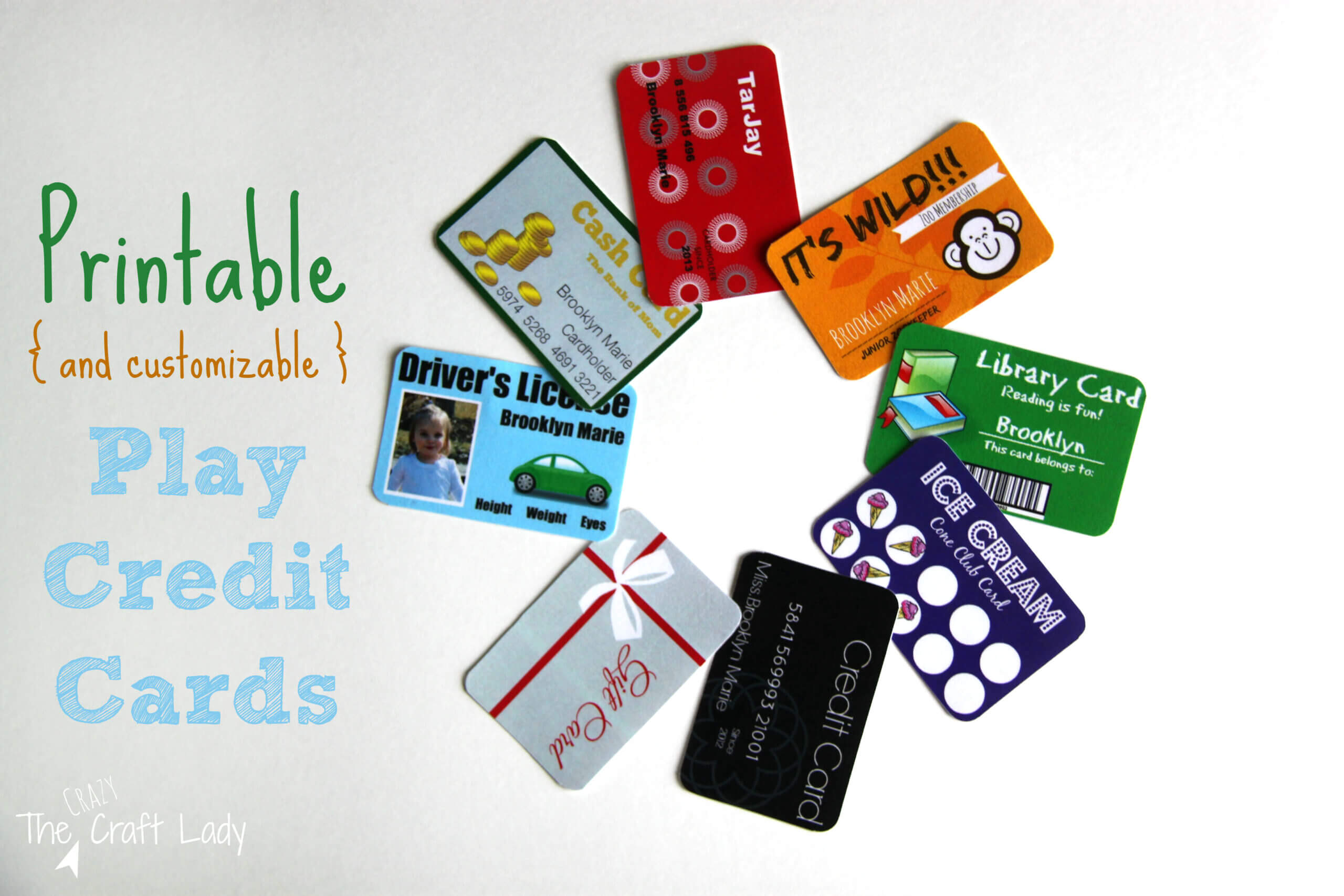 Printable (And Customizable) Play Credit Cards - The Crazy With Credit Card Template For Kids