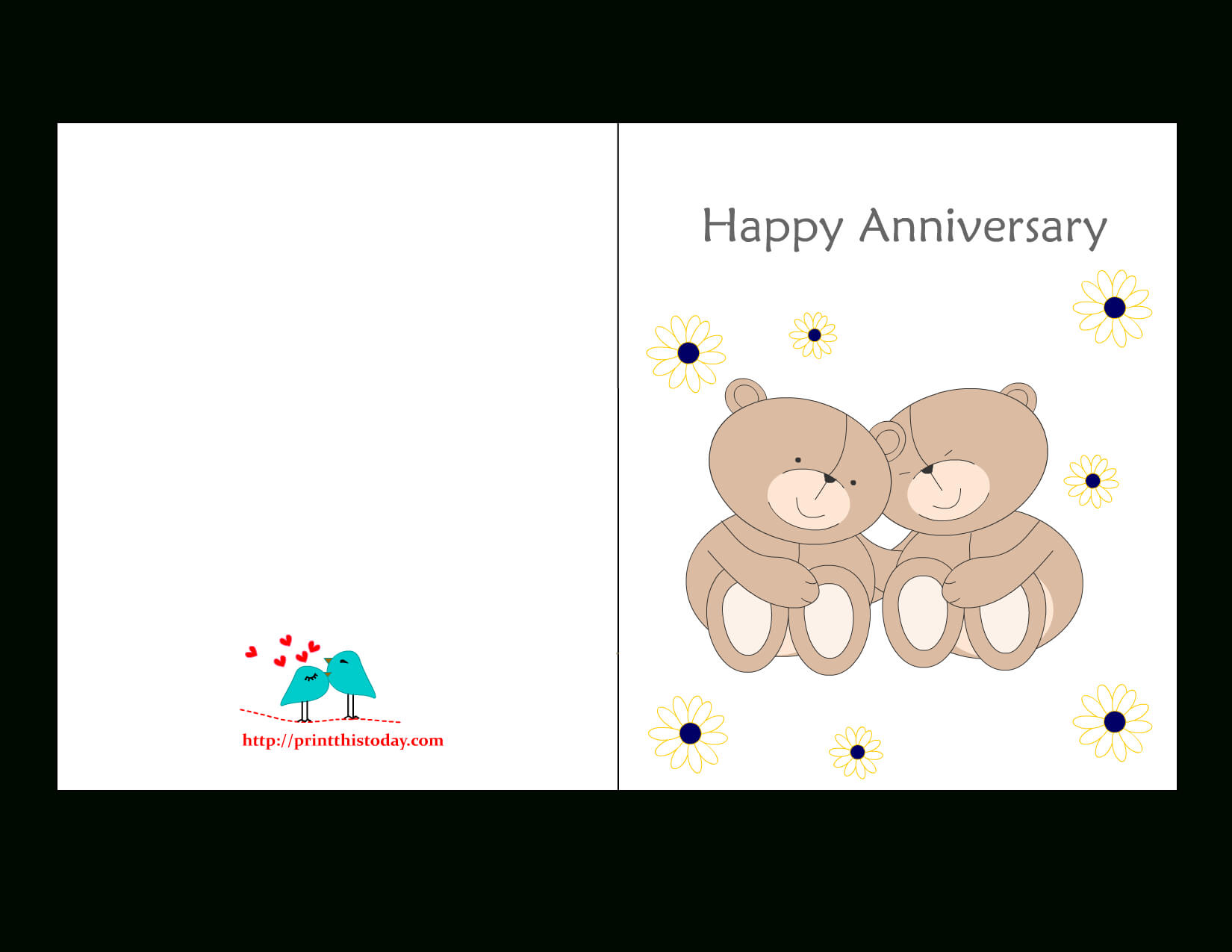Printable Anniversary Cards Free Online – Calep.midnightpig.co Inside Template For Anniversary Card