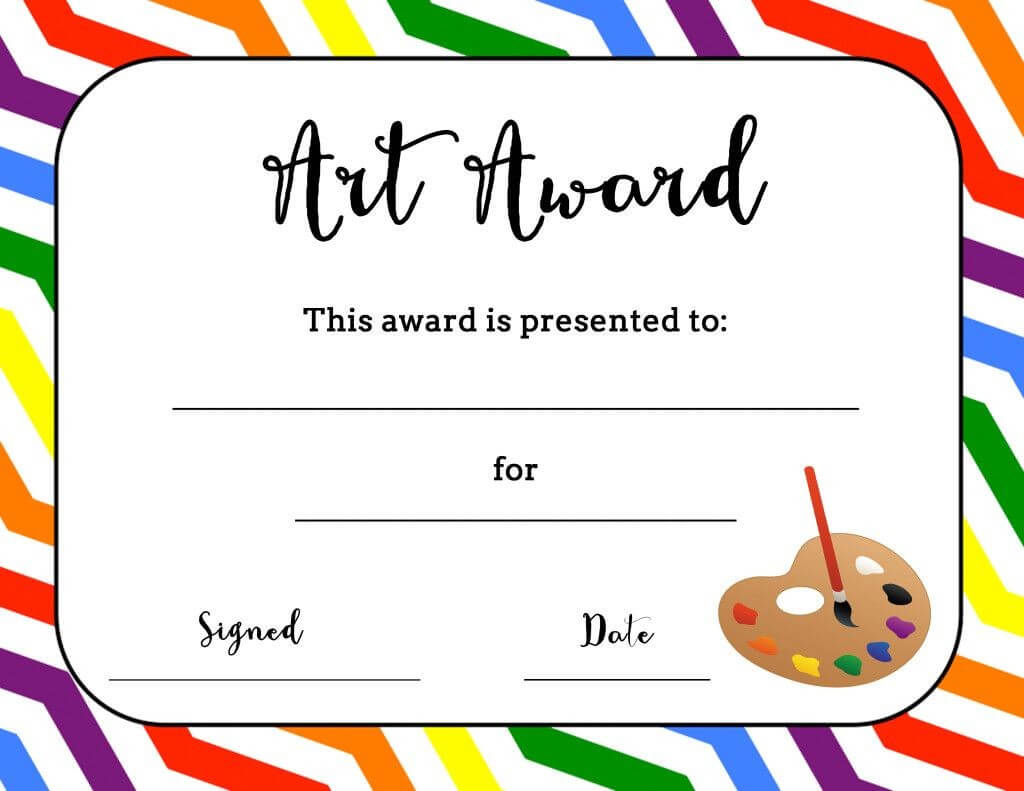 Printable Creative Artist Award Certificate Children S For Art Certificate Template Free