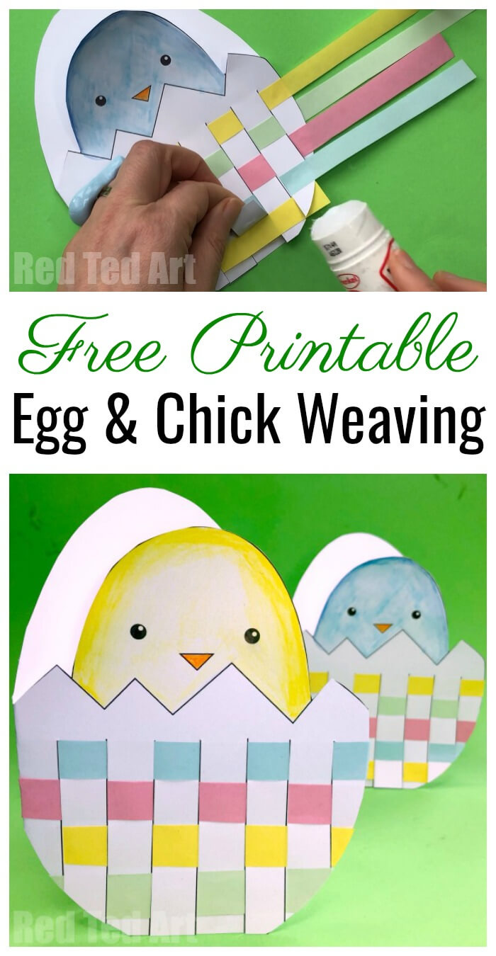 Printable Easter Chick Card With Woven Egg – Red Ted Art Regarding Easter Chick Card Template