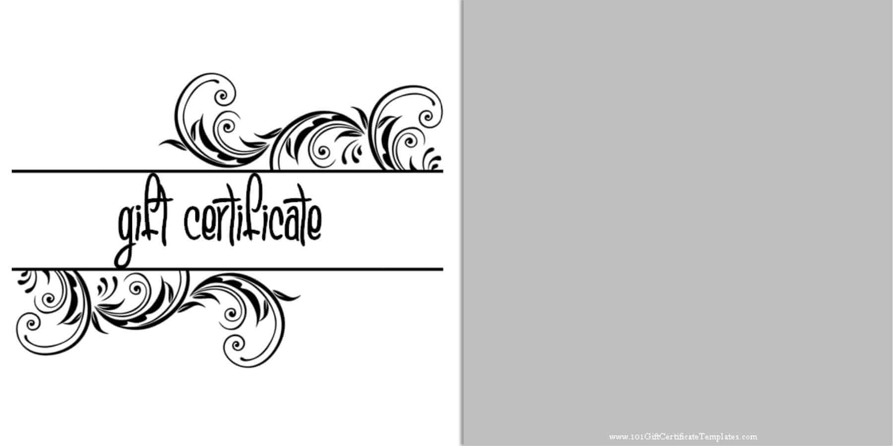 Printable Gift Certificate Templates With Black And White Gift Certificate Template Free