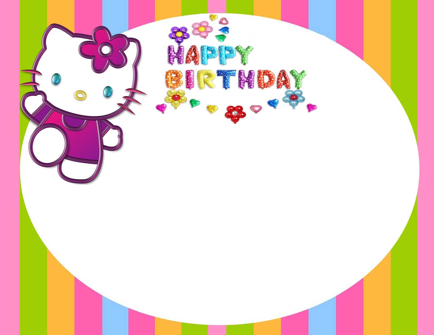 Printable Hello Kitty Invitation Card | Invitations Online With Hello Kitty Birthday Card Template Free