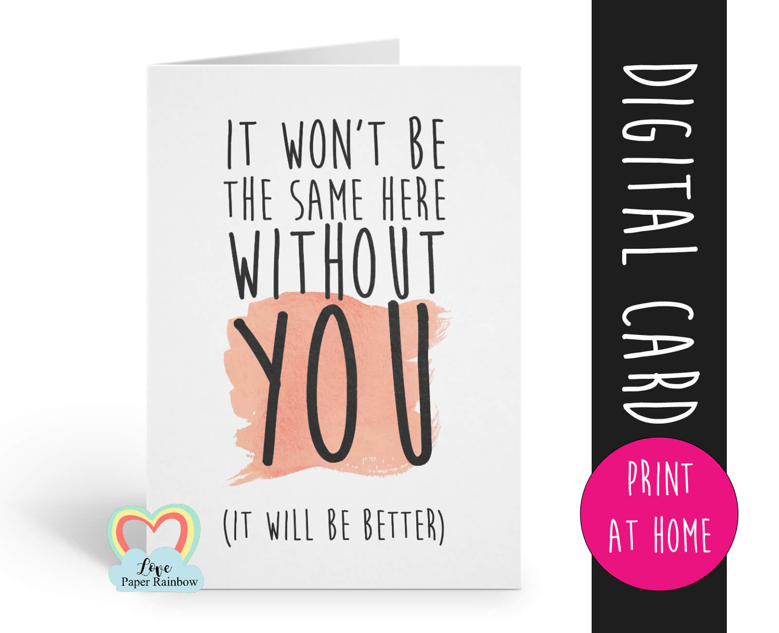 Printable Leaving Card, Sorry You're Leaving Card, Goodbye With Goodbye Card Template