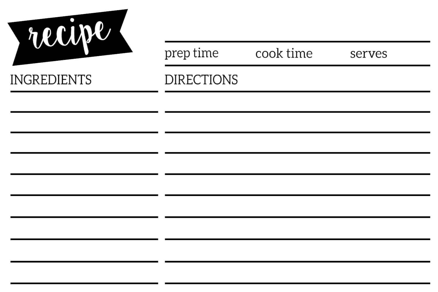 Printable Recipe Card Template | Room Surf Inside Free Recipe Card Templates For Microsoft Word