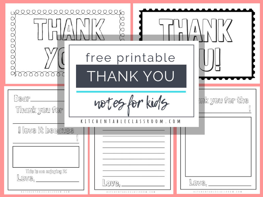 Printable Thank You Cards For Kids – The Kitchen Table Classroom With Free Templates For Cards Print