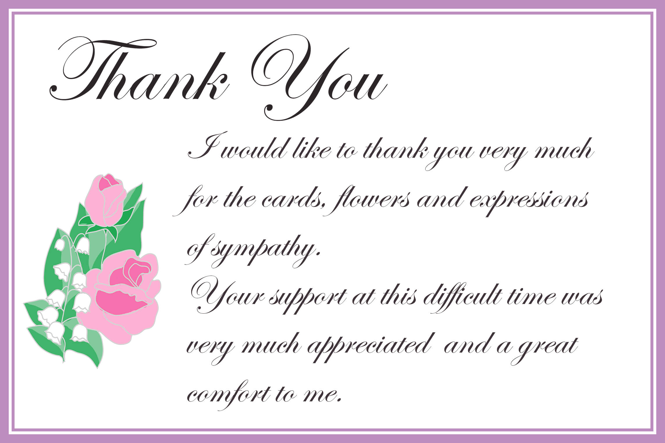 Printable Thank You Cards – Free Printable Greeting Cards Throughout Sorry For Your Loss Card Template
