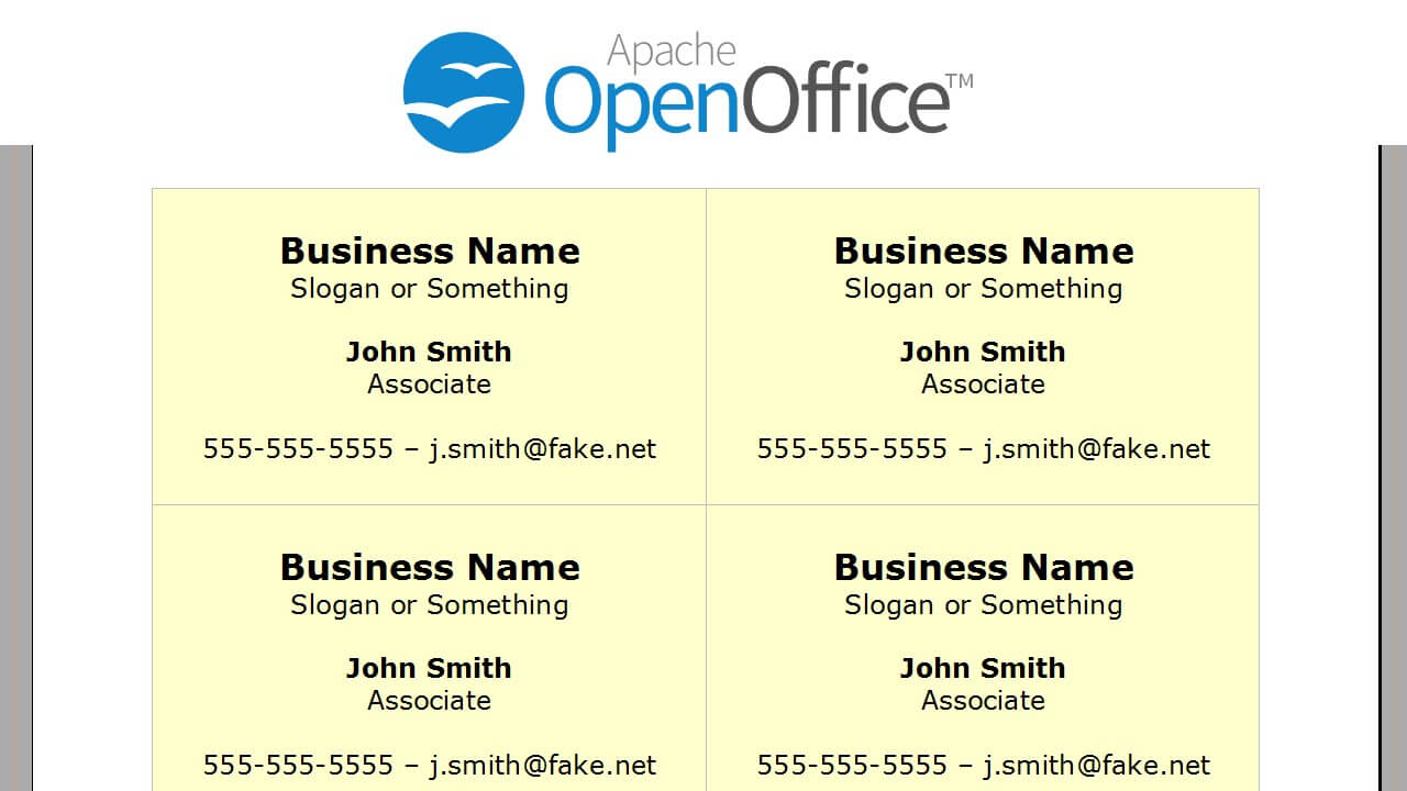 Printing Business Cards In Openoffice Writer Pertaining To Openoffice Business Card Template