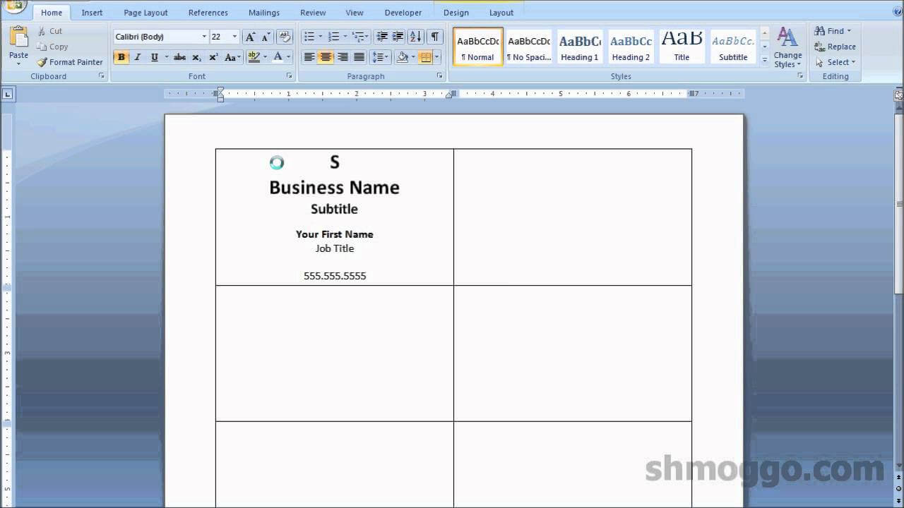Printing Business Cards In Word | Video Tutorial For 2 Sided Business Card Template Word