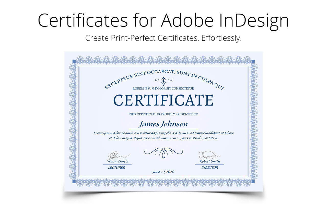 Printperfect - Certificate Templates For Indesign Within Indesign Certificate Template