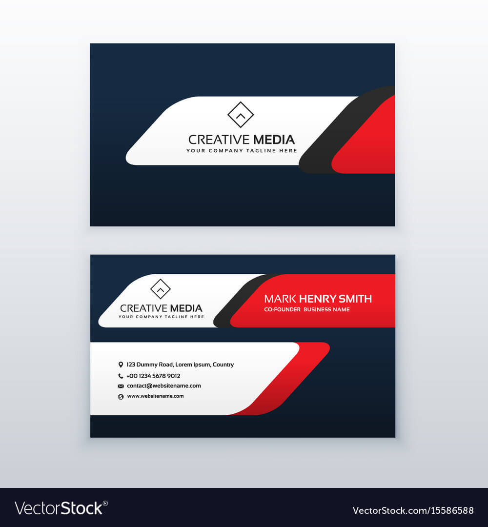 Professional Business Card Design Template In Red Within Professional Business Card Templates Free Download