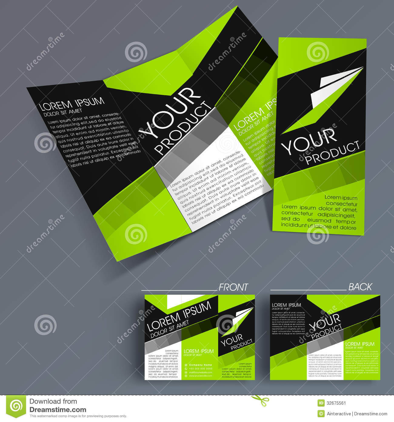 Professional Business Three Fold Flyer Template, Stock Intended For Fold Over Business Card Template