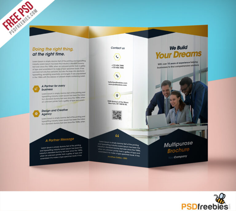 professional-corporate-tri-fold-brochure-free-psd-template-throughout-professional-brochure