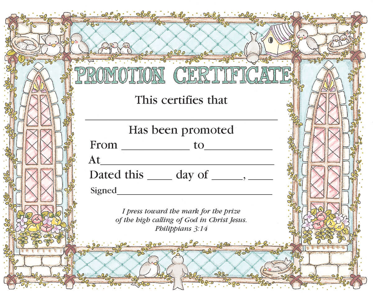 Promotion Certificate – Certificate – Promotion – Christian For Promotion Certificate Template