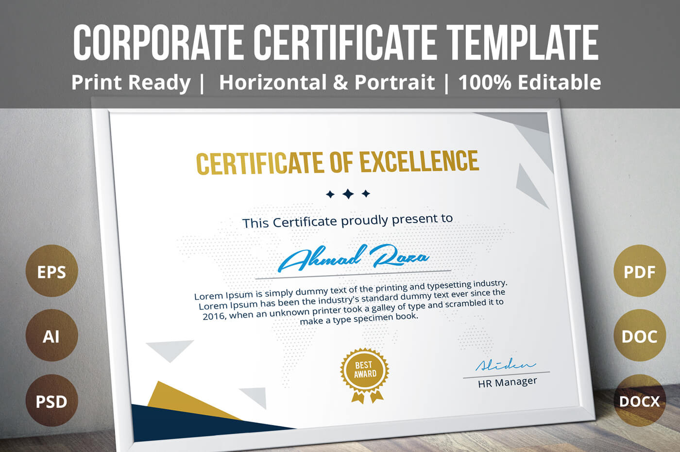 Psd Certificate Template On Behance For Landscape Certificate Templates