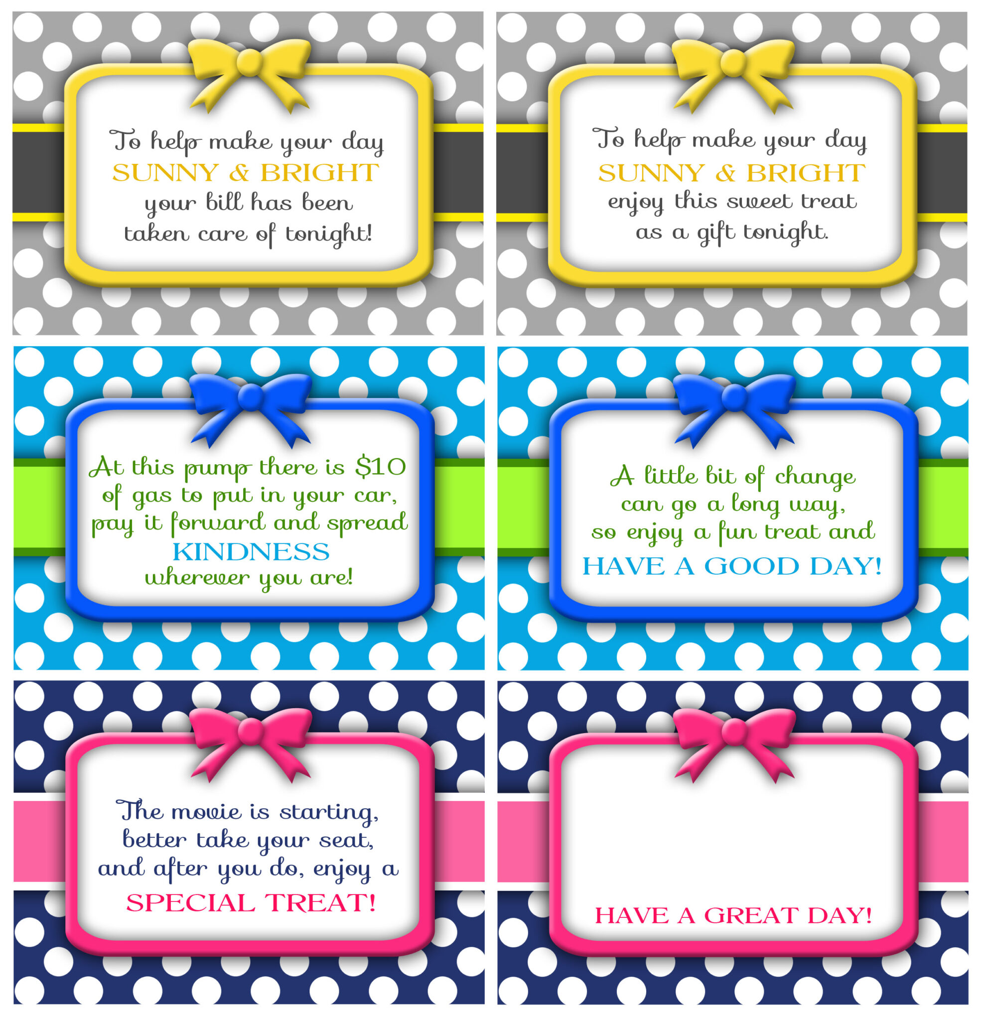 Free Printable Random Acts Of Kindness Cards Teacher Templates For Word