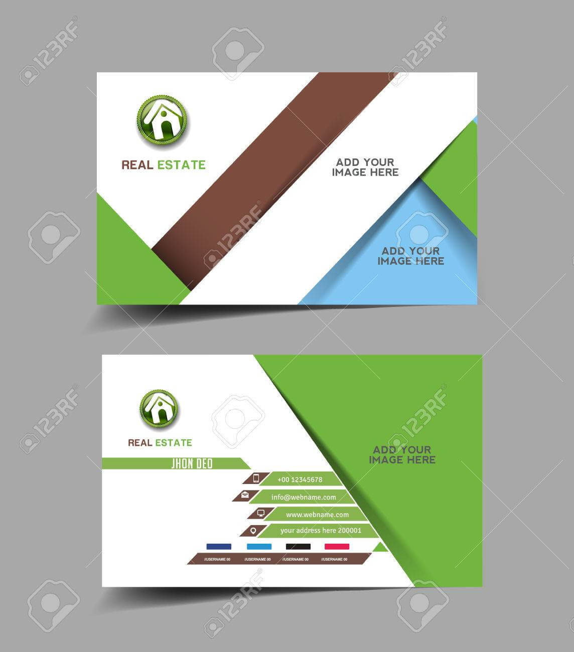 Real Estate Agent Business Card Set Template Throughout Real Estate Agent Business Card Template