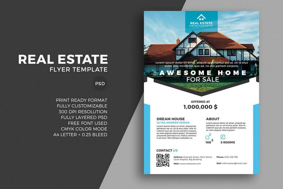 Real Estate Flyer Template Psd – Calep.midnightpig.co With Real Estate Brochure Templates Psd Free Download