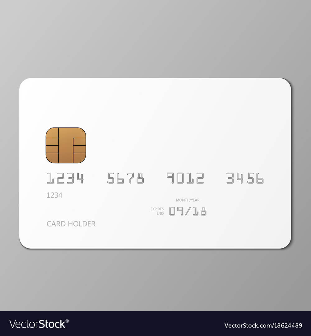 Realistic White Credit Card Mockup Template With With Credit Card Templates For Sale