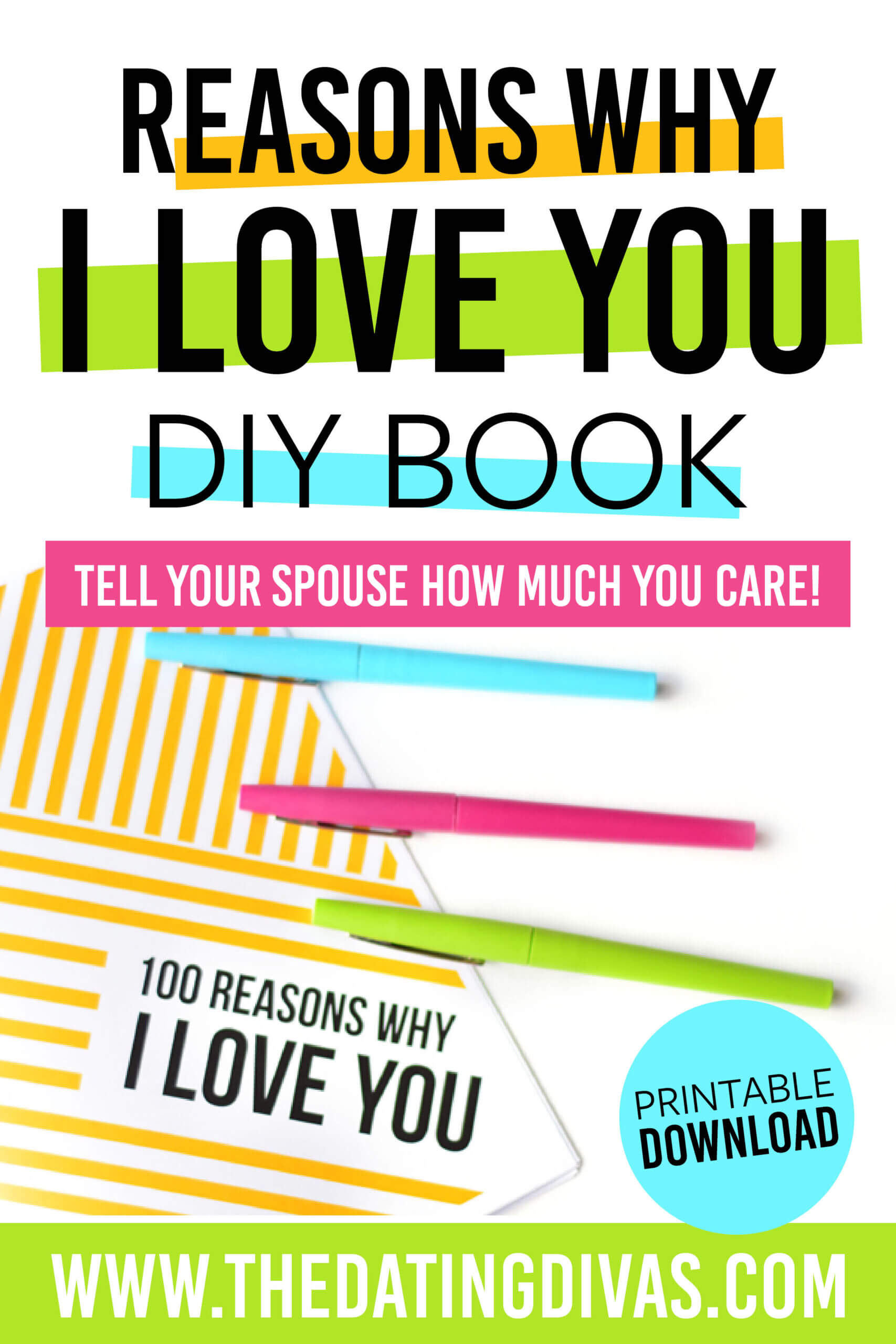 Reasons Why I Love You | From The Dating Divas In 52 Things I Love About You Cards Template