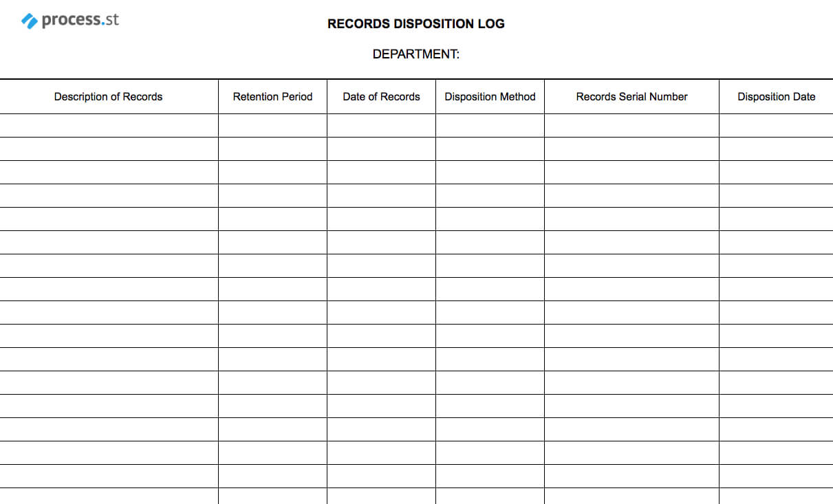 Records Disposal Checklist Process Street In Destruction Certificate