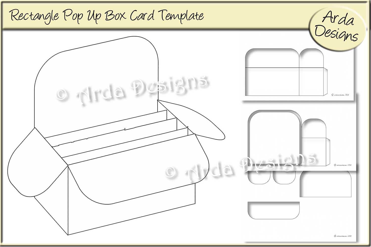 Rectangle Pop Up Box Card Cu Template Intended For Pop Up Box Card Template