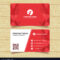 Red Geometric Business Card Template regarding Template For Calling Card