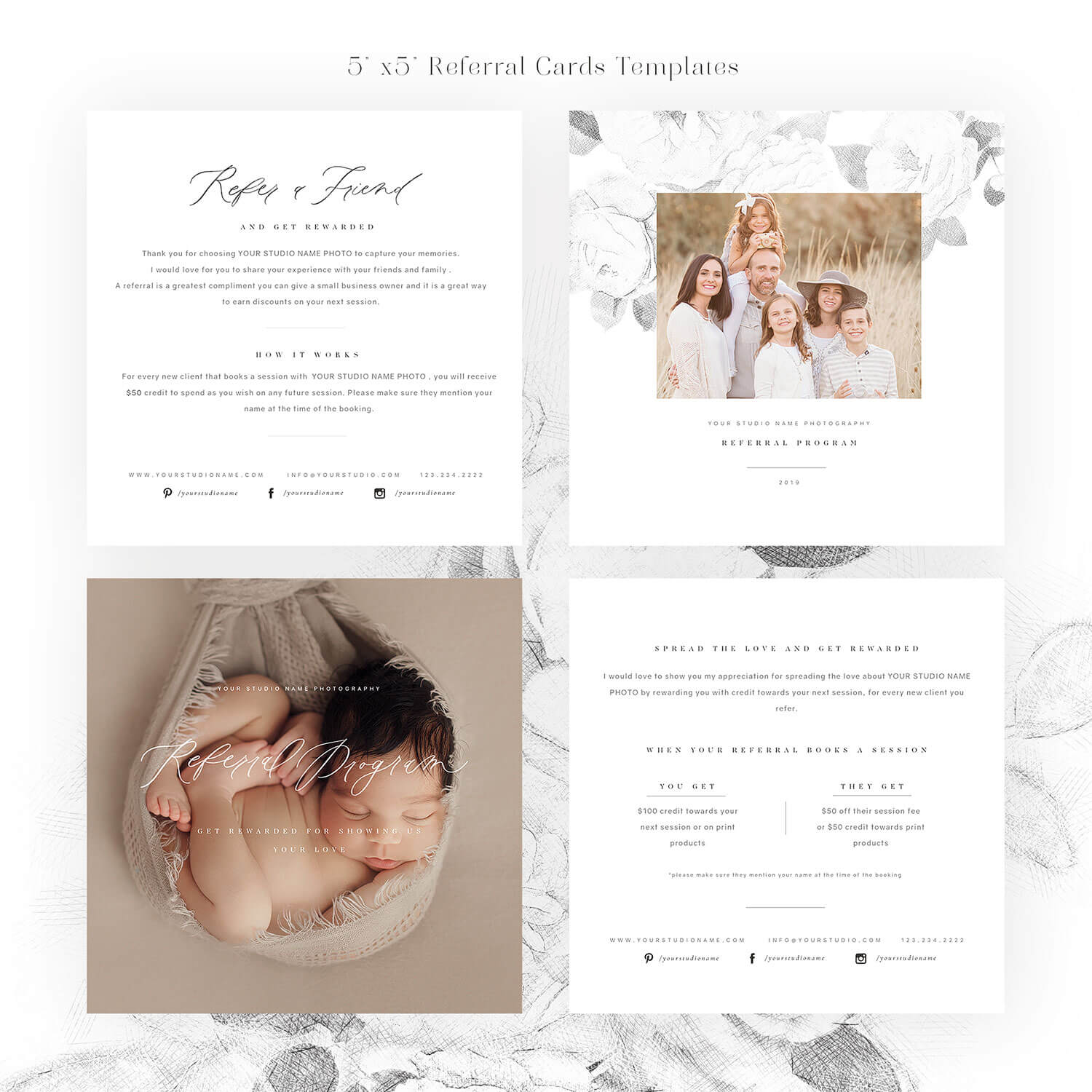 Referral Love 5×5 Card Templates Pertaining To Photography Referral Card Templates