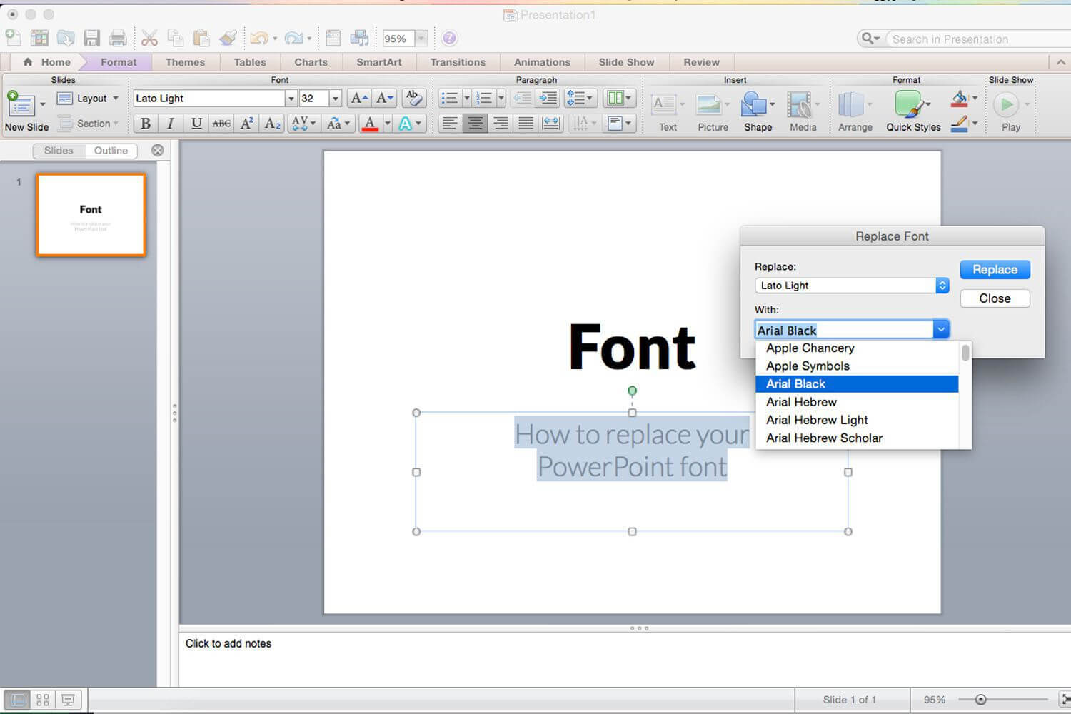 Replacing All The Fonts In My Presentation At One Time In Replace Powerpoint Template