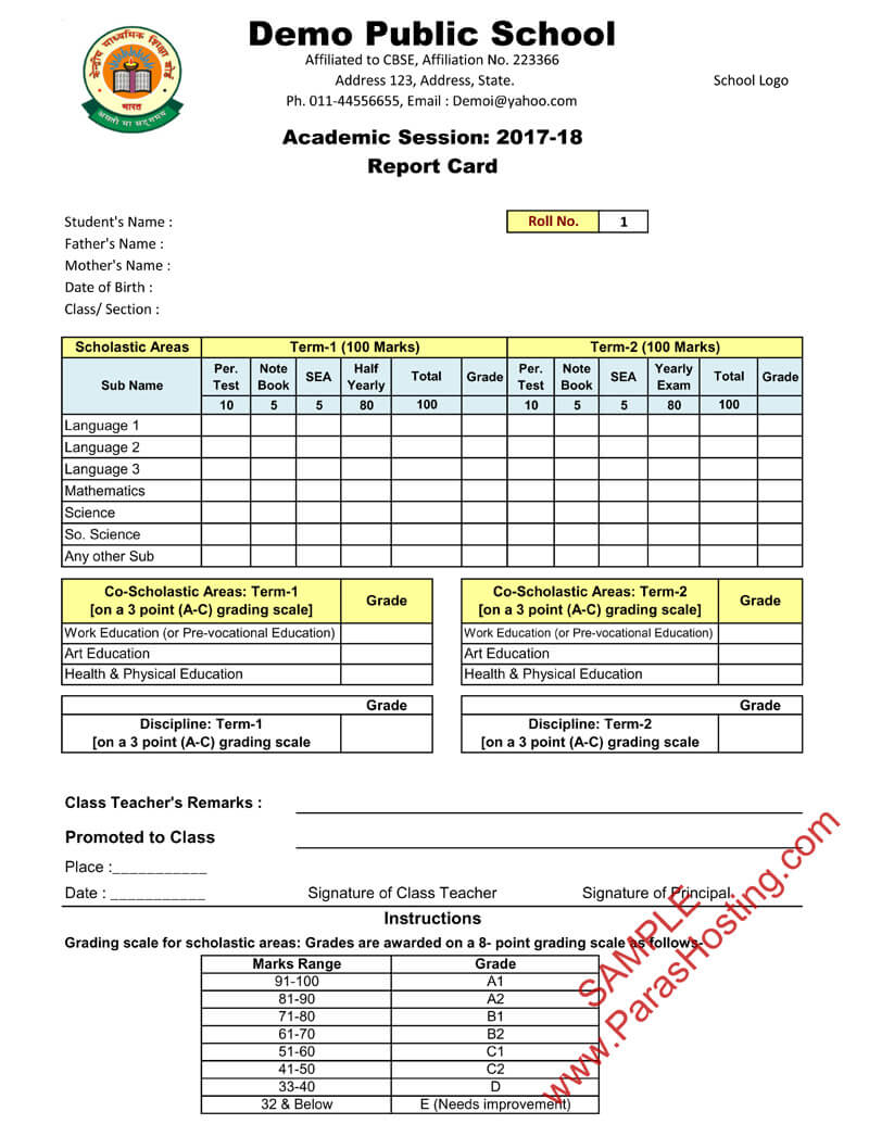 Report Card Format – Calep.midnightpig.co Inside Homeschool Middle School Report Card Template