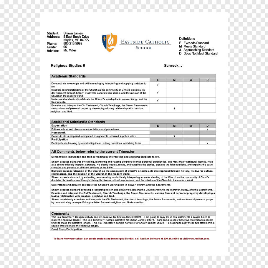 Report Card Middle School Template National Secondary School With Middle School Report Card Template